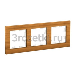 3rozetki.ru - Systeme Electric - AtlasDesign Nature - [ATN353203] Рамка 3 постовая дерево, вертикальная/горизонтальная (бамбук).