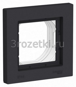 3rozetki.ru - Schneider Electric - [ATN441001] ATLASDESIGN AQUA 1-постовая РАМКА IP44, КАРБОН ().