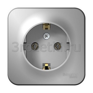 3rozetki.ru - Schneider Electric - [BLNRA010103] BLANCA О/У РОЗЕТКА с заземлением без шторок, 16А, 250В, АЛЮМИНИЙ ().
