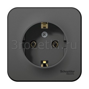 3rozetki.ru - Schneider Electric - [BLNRA010106] BLANCA О/У РОЗЕТКА с заземлением без шторок, 16А, 250В, АНТРАЦИТ ().