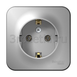 3rozetki.ru - Schneider Electric - [BLNRA010113] BLANCA О/У РОЗЕТКА с заземлением без штор. ИЗОЛ.ПЛ., 16А, 250В, АЛЮМИНИЙ ().