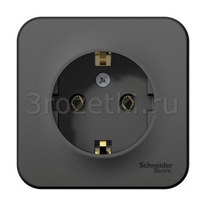 3rozetki.ru - Schneider Electric - [BLNRA010116] BLANCA О/У РОЗЕТКА с заземлением без штор. ИЗОЛ.ПЛ., 16А, 250В, АНТРАЦИТ ().