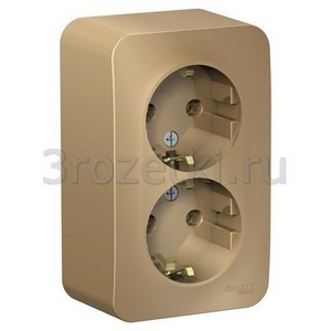 3rozetki.ru - Schneider Electric - [BLNRA010204] BLANCA О/У РОЗЕТКА двойная с заземлением без шторок, 16А, 250В, ТИТАН ().