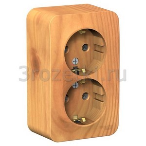 3rozetki.ru - Schneider Electric - [BLNRA010205] BLANCA О/У РОЗЕТКА двойная с заземлением без шторок, 16А, 250В, ЯСЕНЬ ().