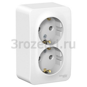 3rozetki.ru - Schneider Electric - [BLNRA010211] BLANCA О/У РОЗЕТКА двойная с заземл. без шт. ИЗОЛ.ПЛ.,16А, 250В, БЕЛЫЙ ().