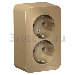 3rozetki.ru - Schneider Electric - [BLNRA010214] BLANCA О/У РОЗЕТКА двойная с заземл. без штор. ИЗОЛ.ПЛ.,16А, 250В, ТИТАН ().