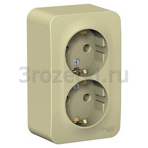 3rozetki.ru - Schneider Electric - [BLNRA010217] BLANCA О/У РОЗЕТКА двойная с заземл. без шт. ИЗОЛ.ПЛ.,16А, 250В, БЕЖЕВЫЙ ().