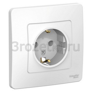 3rozetki.ru - Schneider Electric - [BLNRS001011] BLANCA С/У РОЗЕТКА с заземлением без шторок, 16А, 250В, БЕЛЫЙ ().