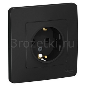 3rozetki.ru - Schneider Electric - [BLNRS001016] BLANCA С/У РОЗЕТКА с заземлением без шторок, 16А, 250В, АНТРАЦИТ ().