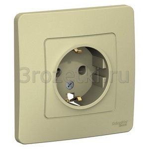 3rozetki.ru - Schneider Electric - [BLNRS001017] BLANCA С/У РОЗЕТКА с заземлением без шторок, 16А, 250В, БЕЖЕВЫЙ ().
