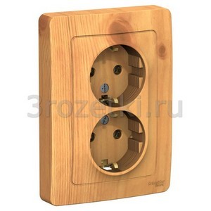 3rozetki.ru - Schneider Electric - [BLNRS001025] BLANCA С/У РОЗЕТКА двойная с заземлением без шторок, 16А, 250В, ЯСЕНЬ ().