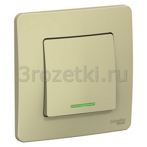 3rozetki.ru - Schneider Electric - [BLNVS010117] BLANCA С/У 1-клавишный ВЫКЛЮЧАТЕЛЬ (cх.1) с подсветкой, 10А, 250B, БЕЖЕВЫЙ ().