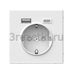 3rozetki.ru - Systeme Electric - Atlas ArtGallery - [GAL000132] Розетка SCHUKO с з/к с USB A+C (белый).