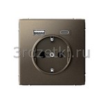 [GAL000632] Розетка SCHUKO с з/к с USB A+C (мокко) <Systeme Electric-Atlas ArtGallery>