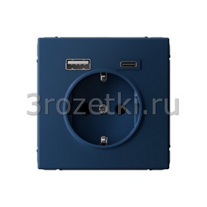 3rozetki.ru - Systeme Electric - Atlas ArtGallery - [GAL001132] Розетка SCHUKO с з/к с USB A+C (аквамарин).