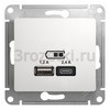 [GSL000139] GLOSSA USB РОЗЕТКА A+С, 5В/2,4 А, 2х5В/1,2 А, механизм, БЕЛЫЙ () <Schneider Electric->