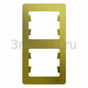 3rozetki.ru - Schneider Electric - [GSL001006] GLOSSA 2-постовая РАМКА, вертикальная, ФИСТАШКОВЫЙ ().