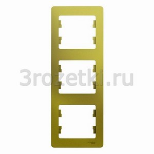 3rozetki.ru - Schneider Electric - [GSL001007] GLOSSA 3-постовая РАМКА, вертикальная, ФИСТАШКОВЫЙ ().