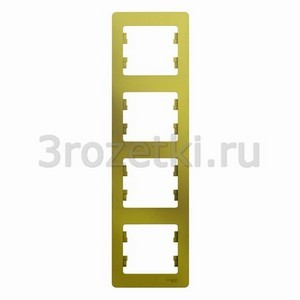 3rozetki.ru - Schneider Electric - [GSL001008] GLOSSA 4-постовая РАМКА, вертикальная, ФИСТАШКОВЫЙ ().