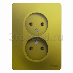 3rozetki.ru - Schneider Electric - [GSL001020] GLOSSA РОЗЕТКА двойная без заземления,16А, 250В, в сборе,ФИСТАШКОВЫЙ ().