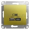 [GSL001039] GLOSSA USB РОЗЕТКА A+С, 5В/2,4А, 2х5В/1,2 А, механизм, ФИСТАШКОВЫЙ () <Schneider Electric->
