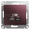 [GSL001139] GLOSSA USB РОЗЕТКА A+С, 5В/2,4А, 2х5В/1,2 А, механизм, БАКЛАЖАНОВЫЙ () <Schneider Electric->
