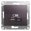 [GSL001439] GLOSSA USB РОЗЕТКА A+С, 5В/2,4А, 2х5В/1,2 А, механизм, СИРЕНЕВЫЙ ТУМАН () <Schneider Electric->