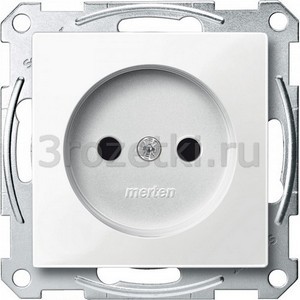 3rozetki.ru - Schneider Electric - [MTN2000-0319] MERTEN МЕХАНИЗМ розетки б/заземл. контакта с защит. шторками, ПОЛ.БЕЛЫЙ, QF SM ().