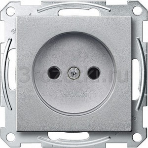3rozetki.ru - Schneider Electric - [MTN2000-0460] MERTEN МЕХАНИЗМ розетки б/зазем. контакта с защит.шторками, АЛЮМИНИЙ, QF SM ().