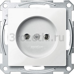 3rozetki.ru - Schneider Electric - [MTN2001-0319] MERTEN МЕХАНИЗМ розетки б/заземляющего контакта, ПОЛ.БЕЛЫЙ,QF SM ().