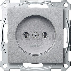 3rozetki.ru - Schneider Electric - [MTN2001-0460] MERTEN МЕХАНИЗМ розетки б/заземляющего контакта, АЛЮМИНИЙ,QF SM ().